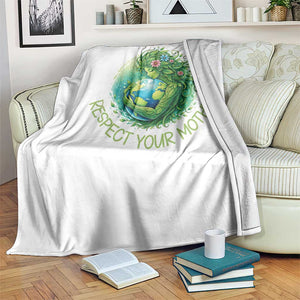 Respect Your Mother Throw Blanket Earth Mother Hugging Planet TS12 Print Your Wear