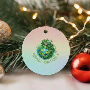 Respect Your Mother Ceramic Ornament Earth Mother Hugging Planet TS12 1pc Pastel Print Your Wear