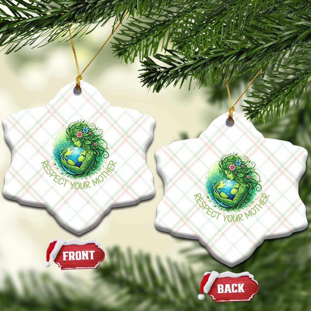 Respect Your Mother Ceramic Ornament Earth Mother Hugging Planet TS12 Print Your Wear