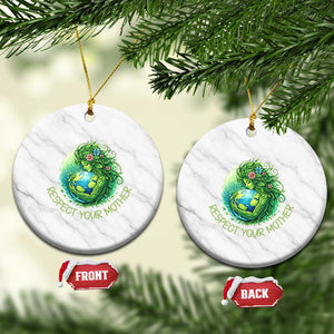 Respect Your Mother Ceramic Ornament Earth Mother Hugging Planet TS12 1pc White Marble Print Your Wear
