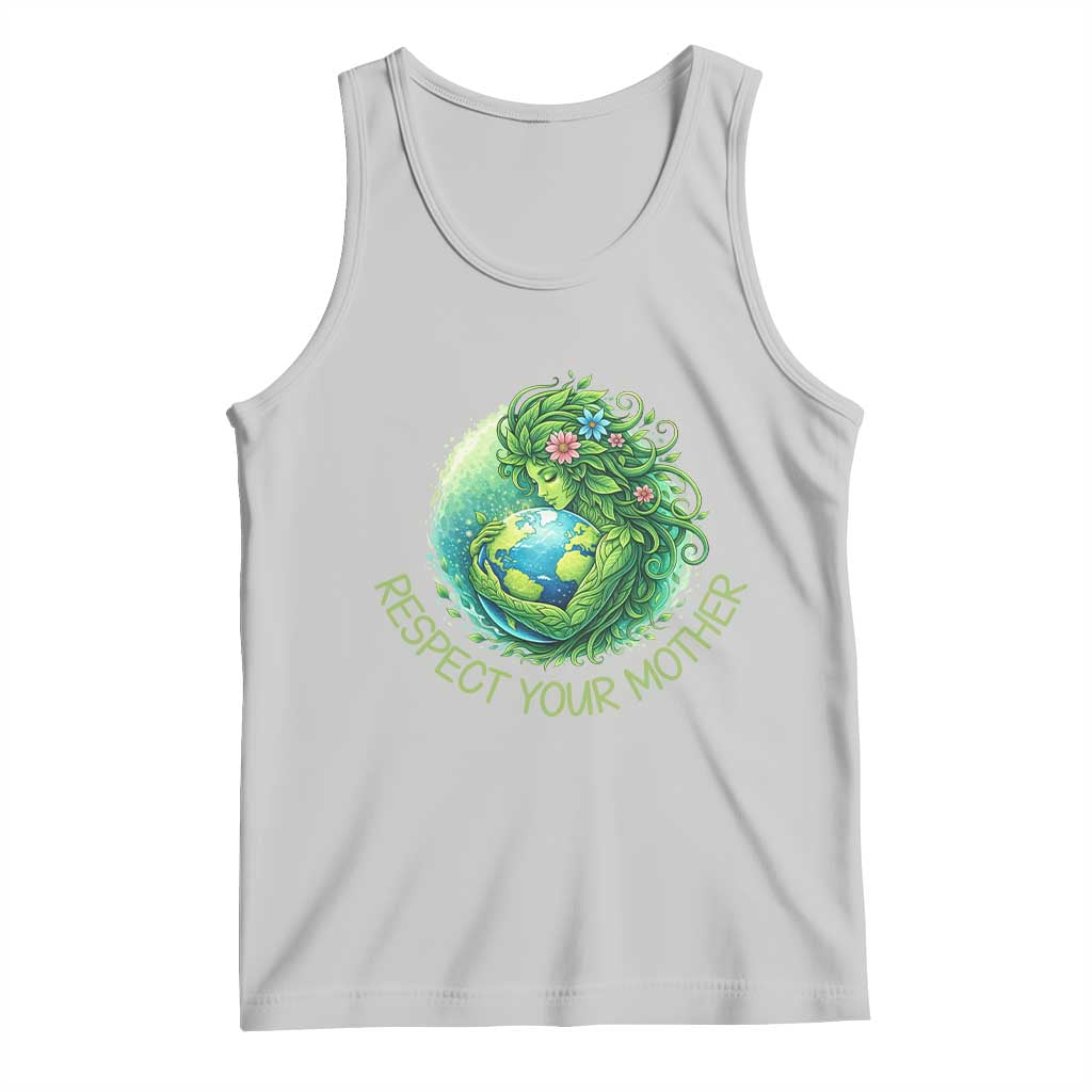 Respect Your Mother Tank Top Earth Mother Hugging Planet TS12 Ash Print Your Wear