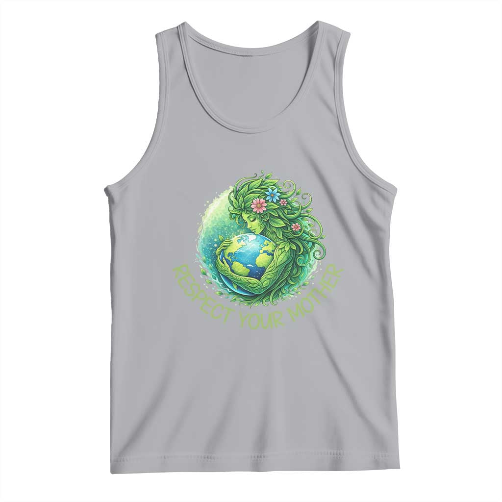 Respect Your Mother Tank Top Earth Mother Hugging Planet TS12 Athletic Heather Print Your Wear
