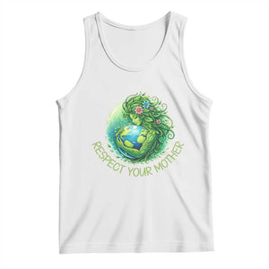 Respect Your Mother Tank Top Earth Mother Hugging Planet TS12 White Print Your Wear