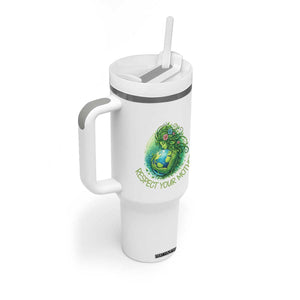 Respect Your Mother Tumbler With Handle Earth Mother Hugging Planet TS12 Print Your Wear
