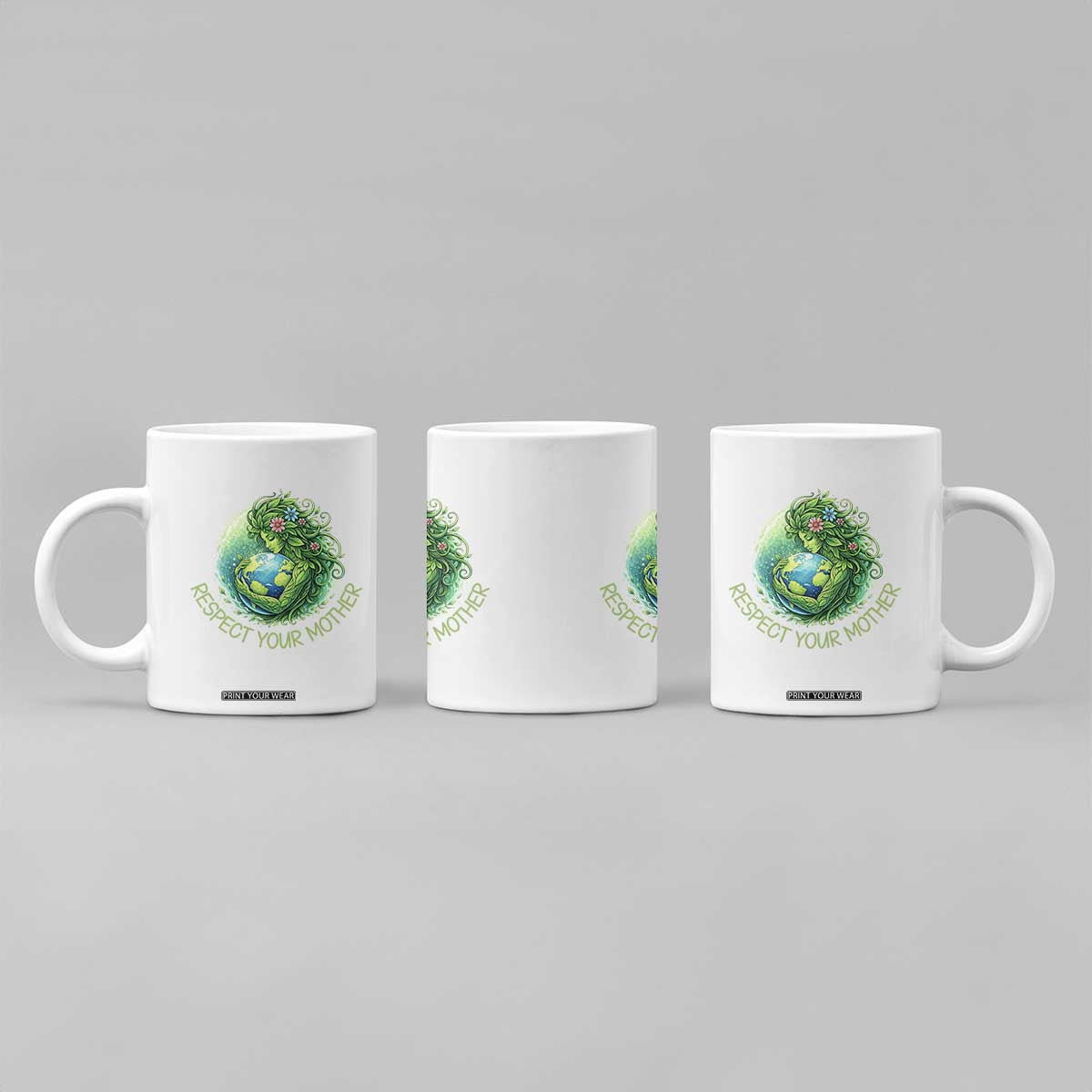 Respect Your Mother Coffee Mug Earth Mother Hugging Planet TS12 Print Your Wear