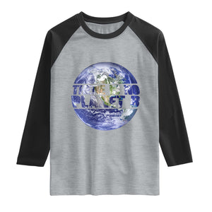 There Is No Planet B Raglan Shirt Earth Day Environmental Awareness Gift TS12 Heather Gray Black Print Your Wear