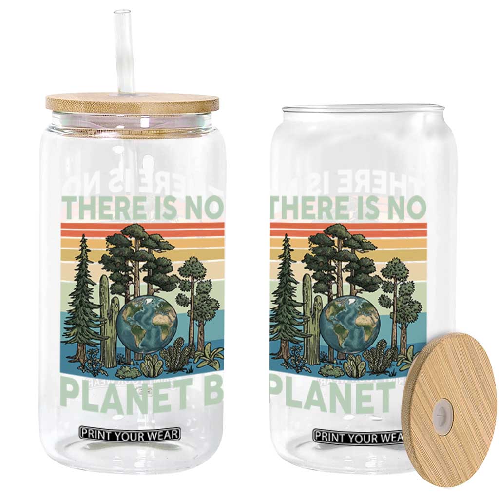 Vintage There Is No Planet B Earth Day Gift Glass Can TS12 Print Your Wear