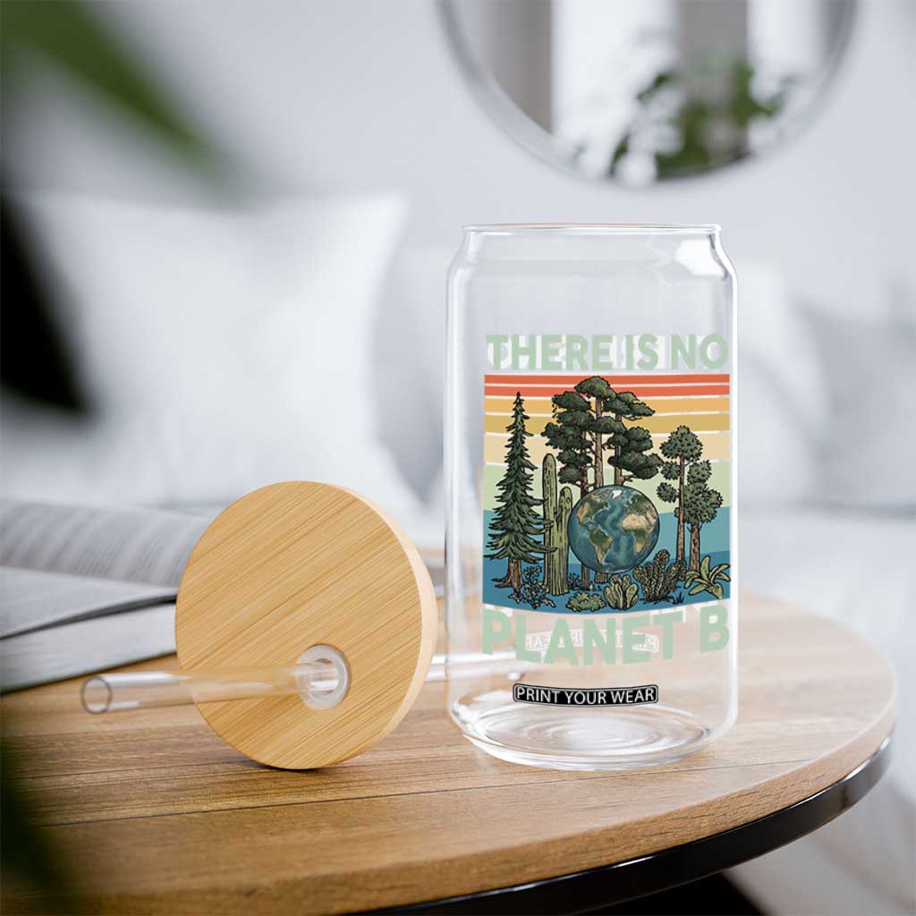 Vintage There Is No Planet B Earth Day Gift Glass Can TS12 Print Your Wear
