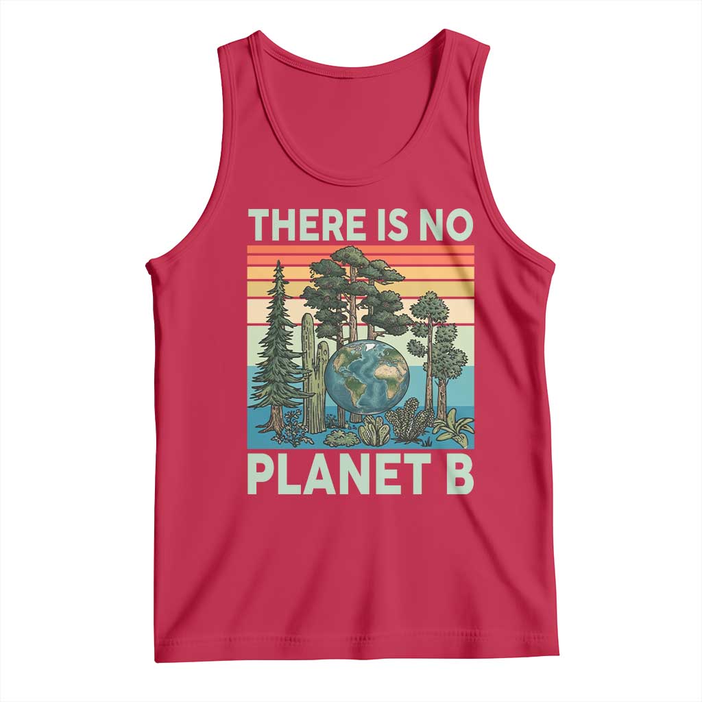 Vintage There Is No Planet B Earth Day Gift Tank Top TS12 Red Print Your Wear