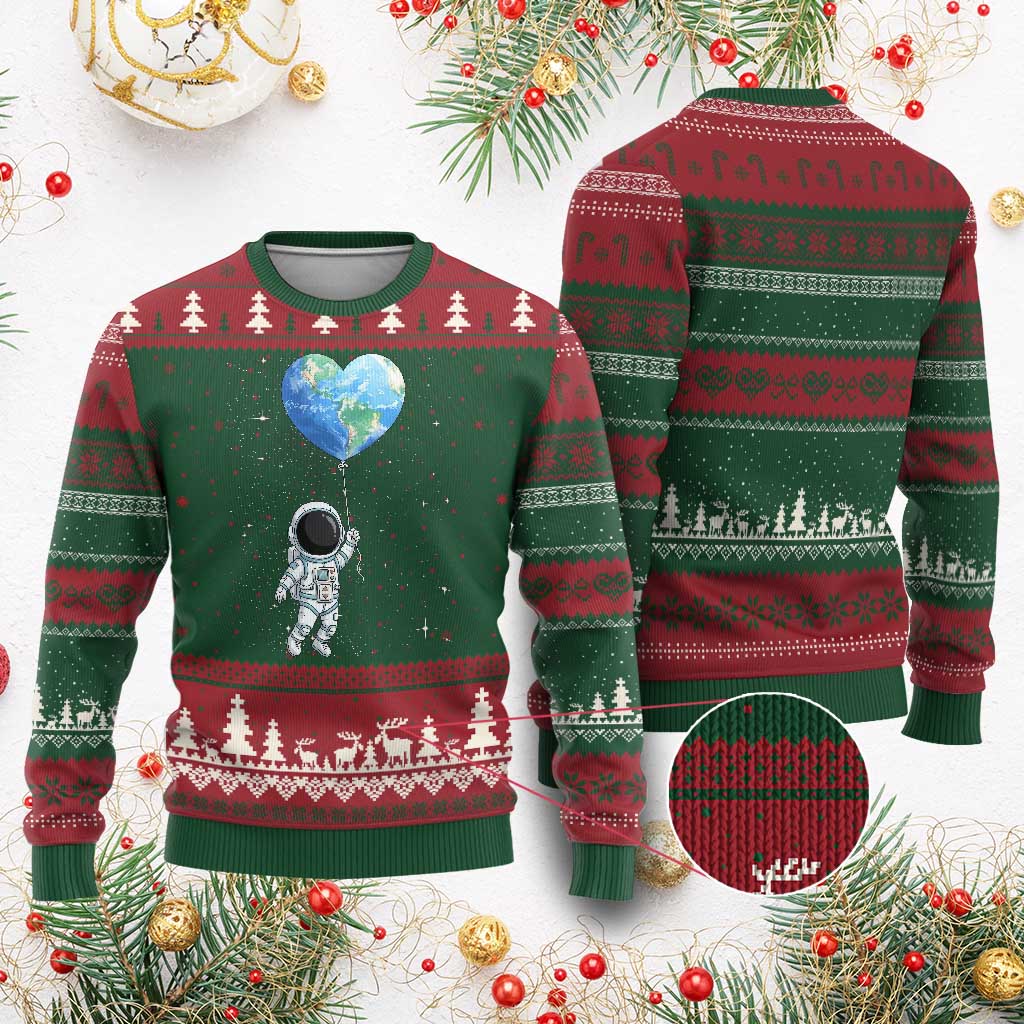 Astronaut Protect The Planet Ugly Christmas Sweater Earth Day Gift TS12 Red Green Print Your Wear