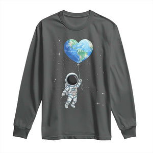 Astronaut Protect The Planet Long Sleeve Shirt Earth Day Gift TS12 Dark Heather Print Your Wear