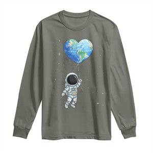 Astronaut Protect The Planet Long Sleeve Shirt Earth Day Gift TS12 Military Green Print Your Wear