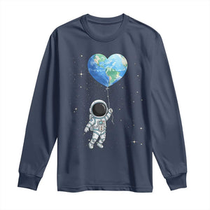Astronaut Protect The Planet Long Sleeve Shirt Earth Day Gift TS12 Navy Print Your Wear
