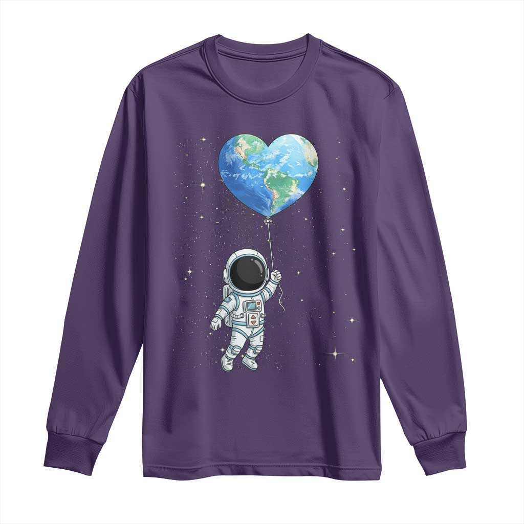 Astronaut Protect The Planet Long Sleeve Shirt Earth Day Gift TS12 Purple Print Your Wear