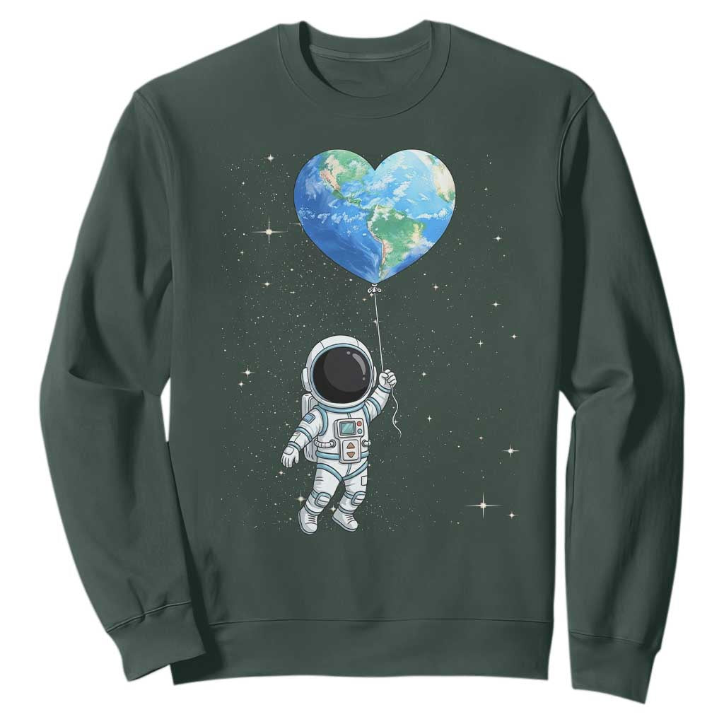 Astronaut Protect The Planet Sweatshirt Earth Day Gift TS12 Dark Forest Green Print Your Wear