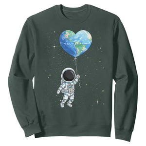 Astronaut Protect The Planet Sweatshirt Earth Day Gift TS12 Dark Forest Green Print Your Wear
