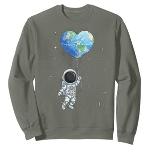 Astronaut Protect The Planet Sweatshirt Earth Day Gift TS12 Military Green Print Your Wear