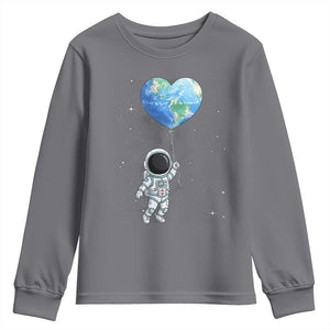 Astronaut Protect The Planet Youth Sweatshirt Earth Day Gift TS12 Charcoal Print Your Wear