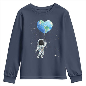 Astronaut Protect The Planet Youth Sweatshirt Earth Day Gift TS12 Navy Print Your Wear