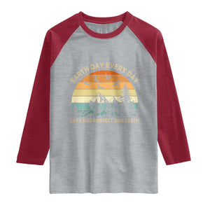 Earth Day Everyday Raglan Shirt Save And Protect Our Earth TS12 Heather Gray Heather Red Print Your Wear