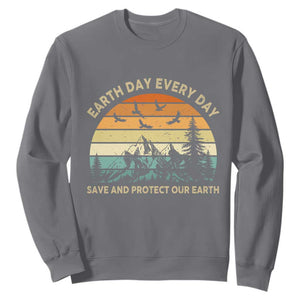 Earth Day Everyday Sweatshirt Save And Protect Our Earth TS12 Charcoal Print Your Wear