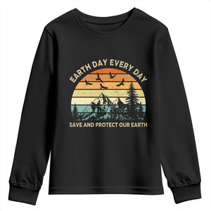 Earth Day Everyday Youth Sweatshirt Save And Protect Our Earth TS12 Black Print Your Wear