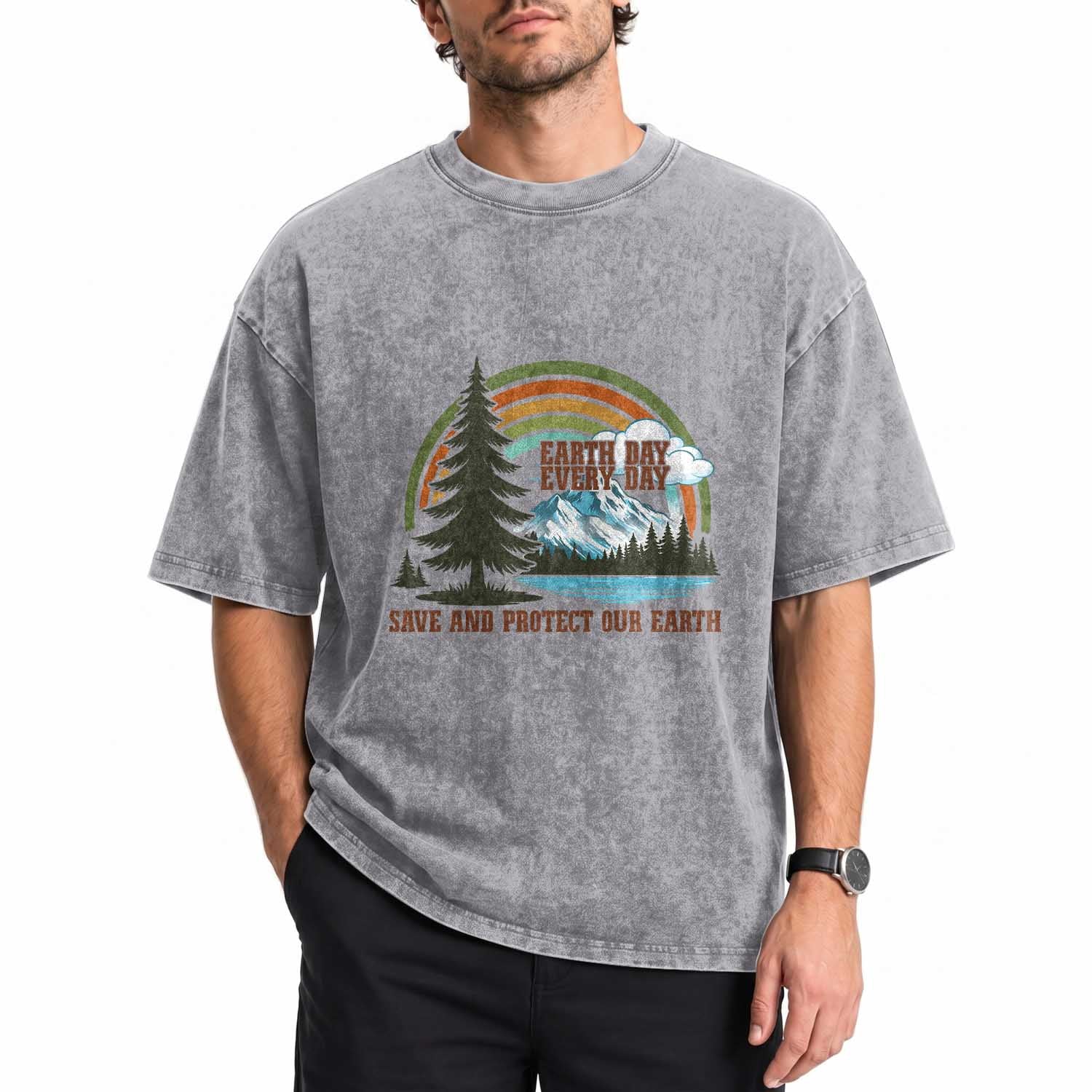 Earth Day Everyday Washed Cotton T-Shirt Save The Planet Nature Lover Gift