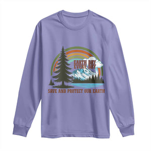 Earth Day Everyday Long Sleeve Shirt Save The Planet Nature Lover Gift TS12 Violet Print Your Wear