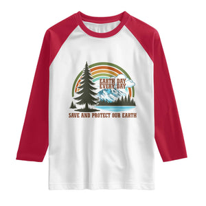 Earth Day Everyday Raglan Shirt Save The Planet Nature Lover Gift TS12 White Red Print Your Wear