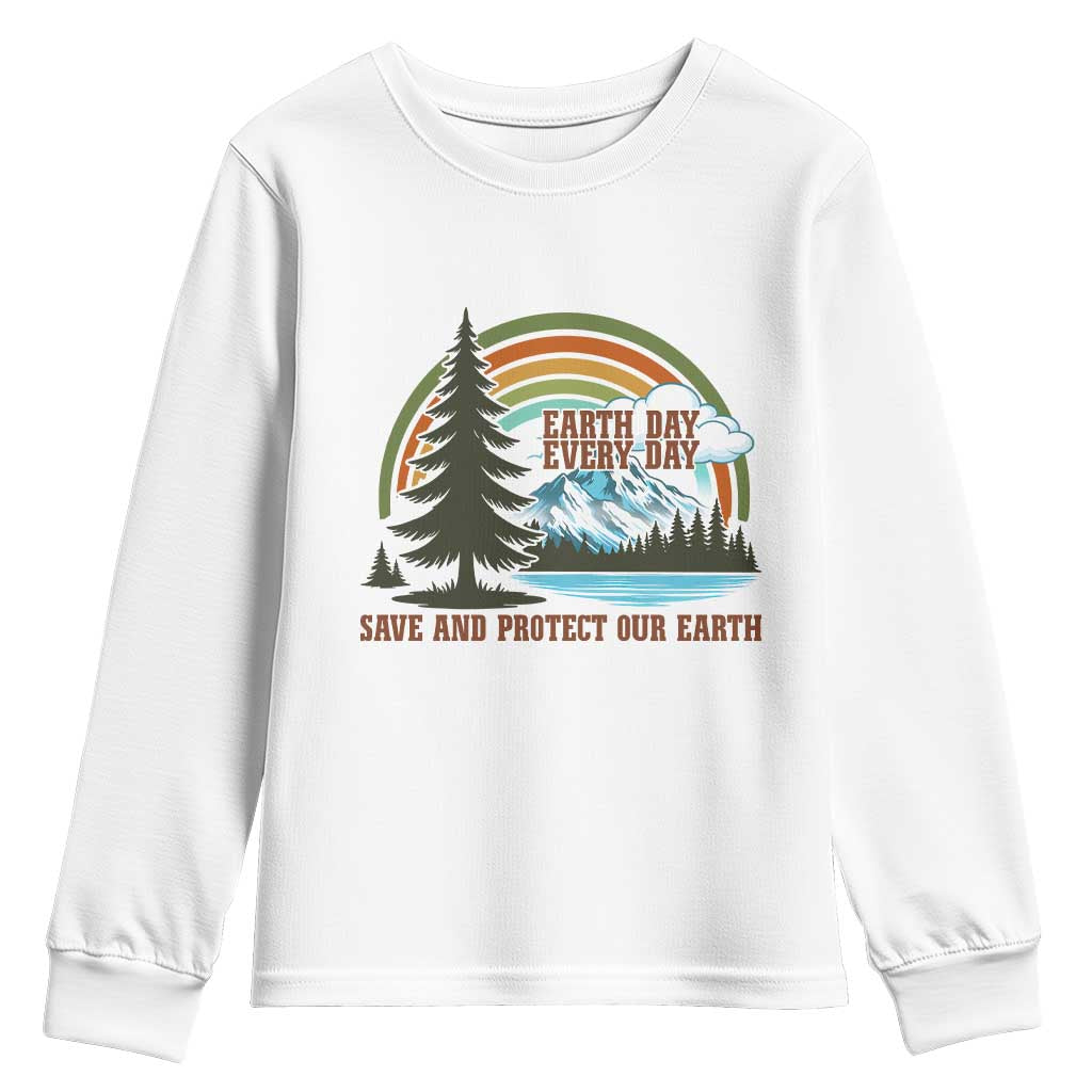 Earth Day Everyday Youth Sweatshirt Save The Planet Nature Lover Gift TS12 White Print Your Wear