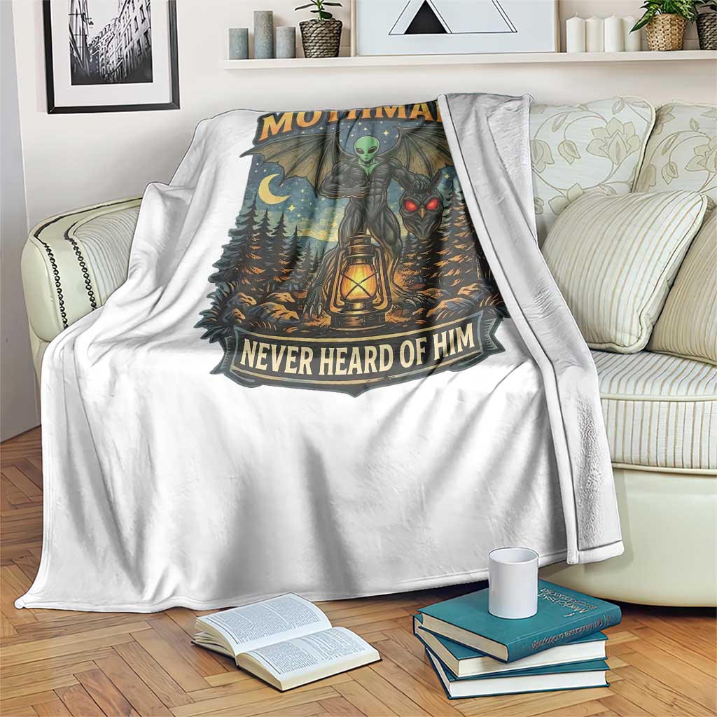 Funny Mothman Cryptid Believer Throw Blanket Never Heard Of Him TS12 Print Your Wear