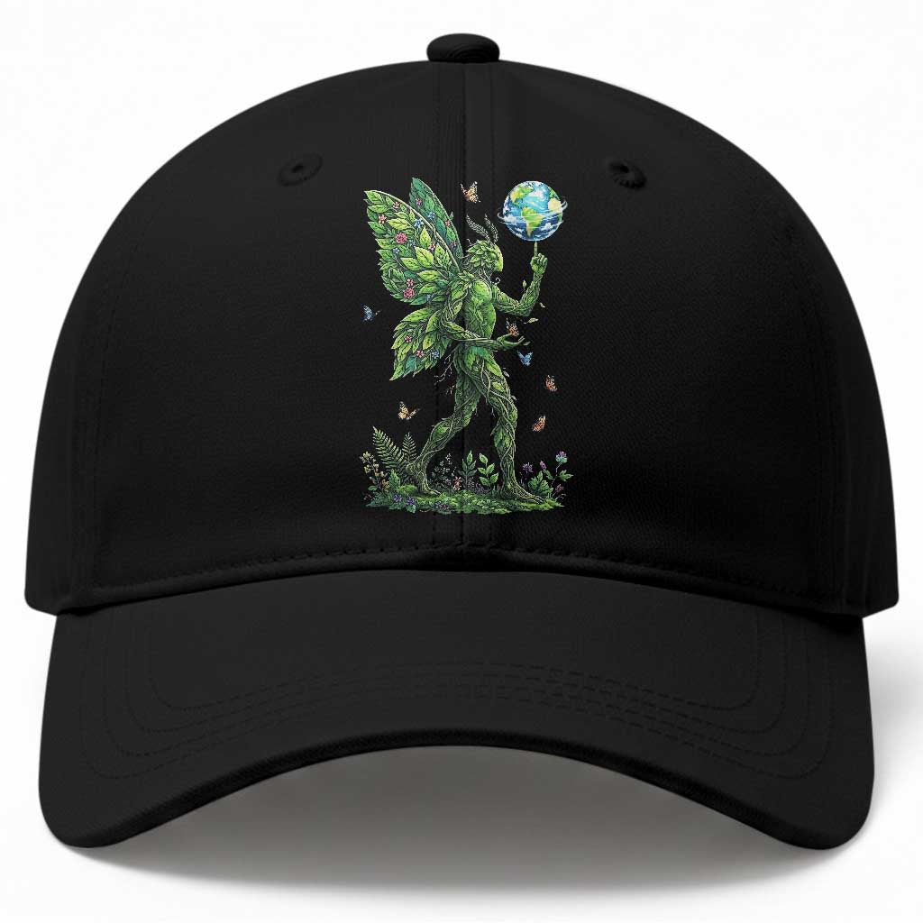 Floral Mothman With Earth Baseball Cap Cottagecore Nature Lover Cryptid TS12 Print Your Wear