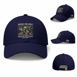 Respect The Forest My Best Friends Live Here Baseball Cap Cryptid Forest Lover TS12 Baseball Cap Universal Fit Dark Blue Print Your Wear