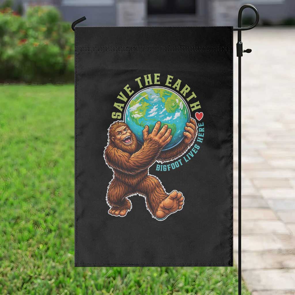 Earth Day Garden Flag Save The Earth Bigfoot Lives Here TS12 Print Your Wear