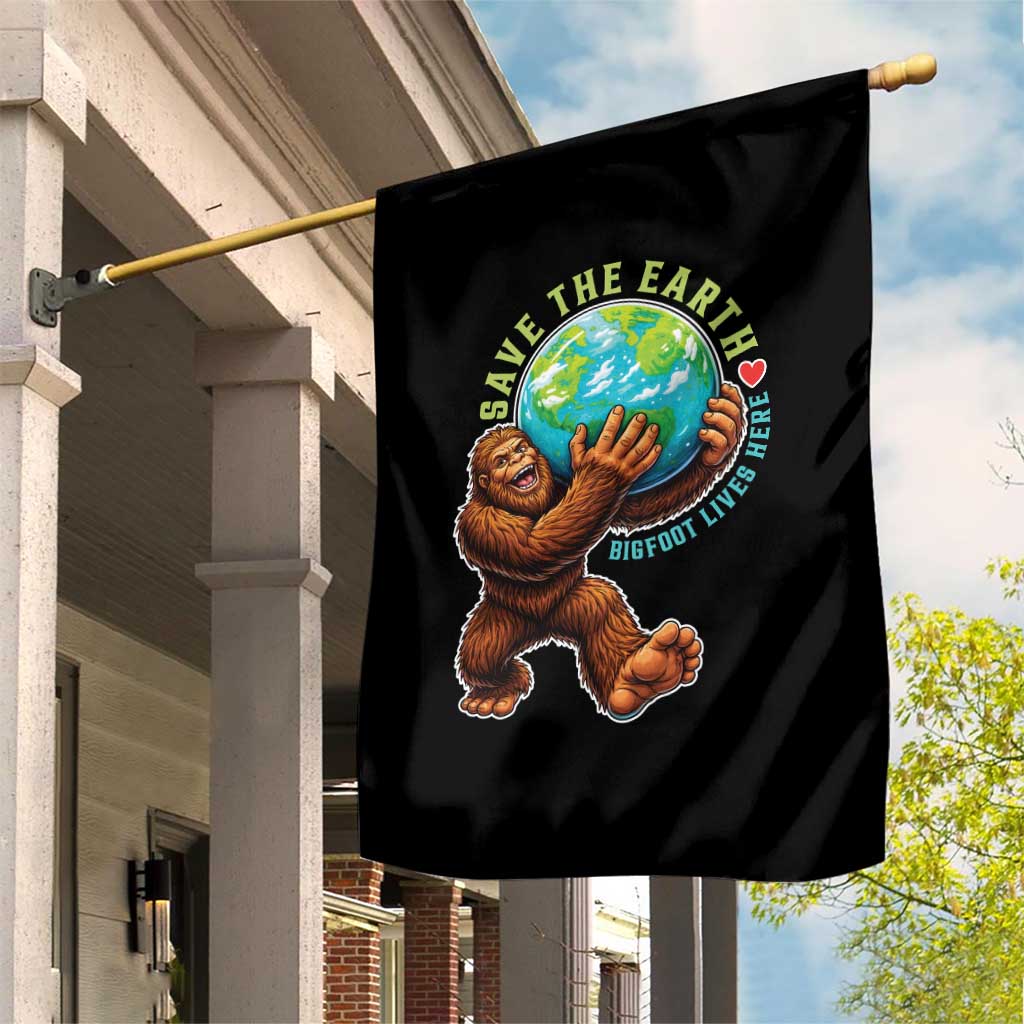 Earth Day Garden Flag Save The Earth Bigfoot Lives Here TS12 Print Your Wear