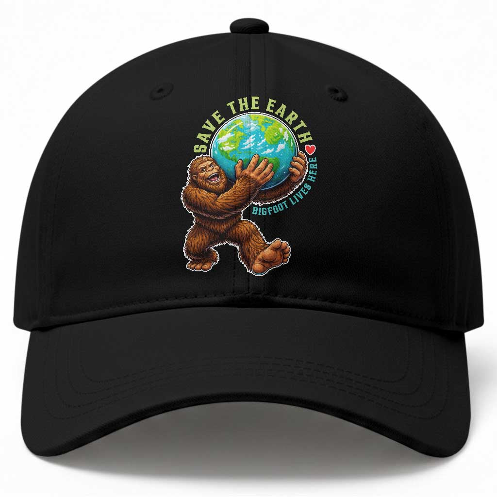 Earth Day Baseball Cap Save The Earth Bigfoot Lives Here TS12 Print Your Wear