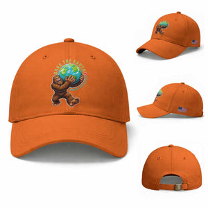 Earth Day Baseball Cap Save The Earth Bigfoot Lives Here TS12 Baseball Cap Universal Fit Orange Print Your Wear