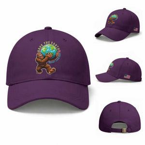 Earth Day Baseball Cap Save The Earth Bigfoot Lives Here TS12 Baseball Cap Universal Fit Purple Print Your Wear