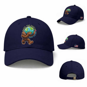 Earth Day Baseball Cap Save The Earth Bigfoot Lives Here TS12 Baseball Cap Universal Fit Dark Blue Print Your Wear