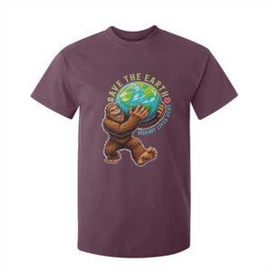 Earth Day T Shirt For Kid Save The Earth Bigfoot Lives Here TS12 Maroon Print Your Wear