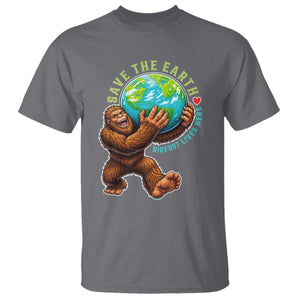 Earth Day T Shirt Save The Earth Bigfoot Lives Here TS12 Charcoal Print Your Wear