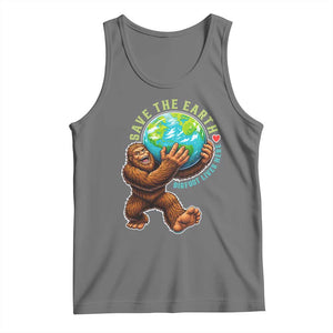 Earth Day Tank Top Save The Earth Bigfoot Lives Here TS12 Black Heather Print Your Wear