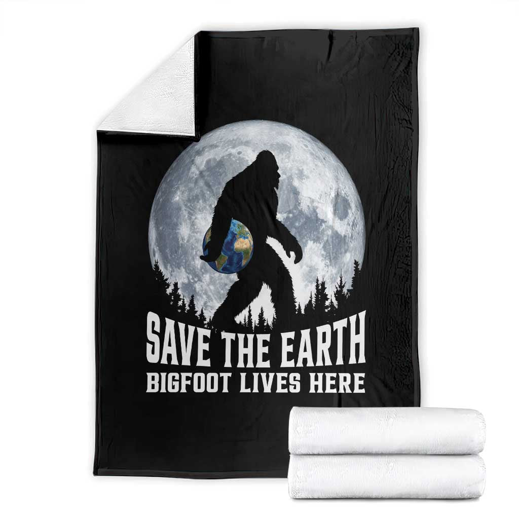Save Our Planet Nature Lover Throw Blanket Bigfoot Lives Here TS12 Black Print Your Wear