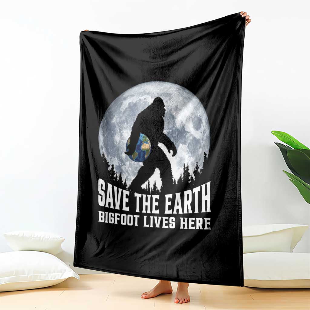Save Our Planet Nature Lover Throw Blanket Bigfoot Lives Here TS12 Print Your Wear