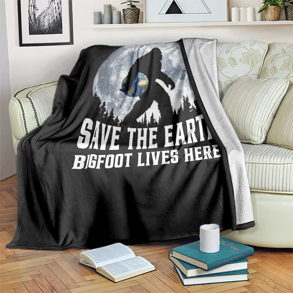 Save Our Planet Nature Lover Throw Blanket Bigfoot Lives Here TS12 Print Your Wear