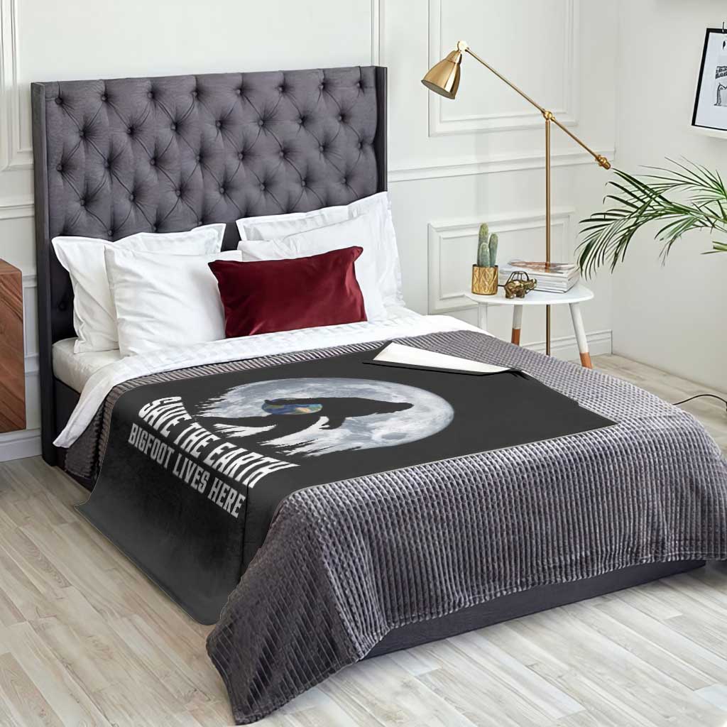 Save Our Planet Nature Lover Throw Blanket Bigfoot Lives Here TS12 Print Your Wear