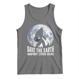 Save Our Planet Nature Lover Tank Top Bigfoot Lives Here TS12 Black Heather Print Your Wear