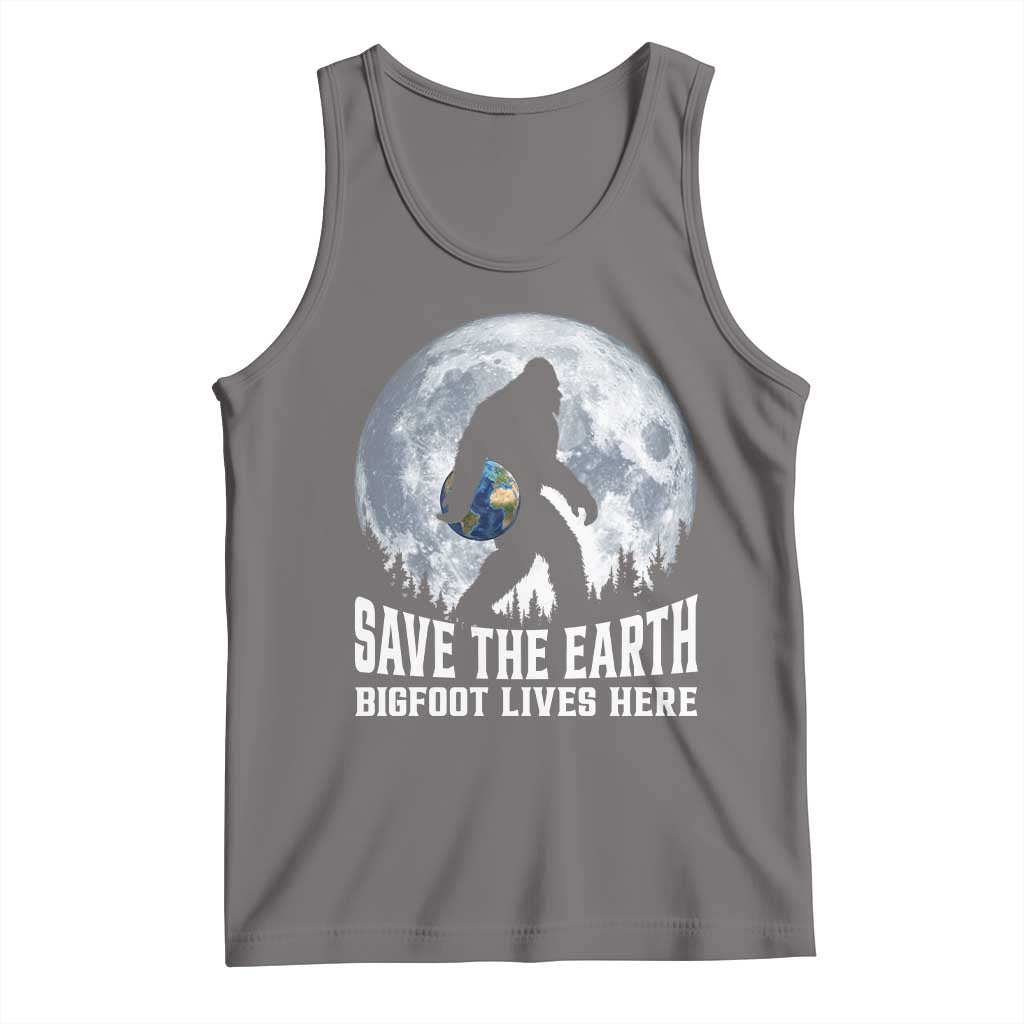 Save Our Planet Nature Lover Tank Top Bigfoot Lives Here TS12 Deep Heather Print Your Wear