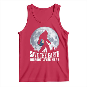 Save Our Planet Nature Lover Tank Top Bigfoot Lives Here TS12 Red Print Your Wear