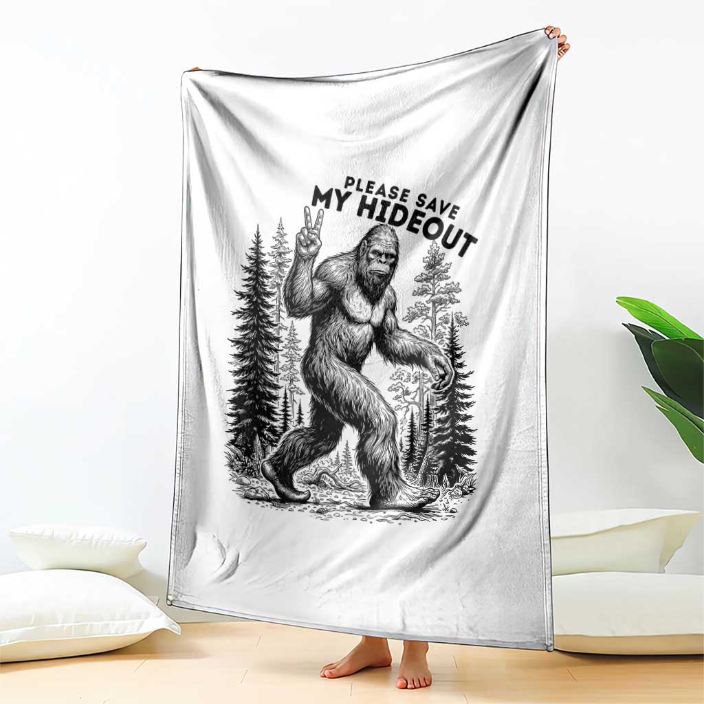 Please Save My Hideout Throw Blanket Bigfoot Forest Protector TS12 Print Your Wear